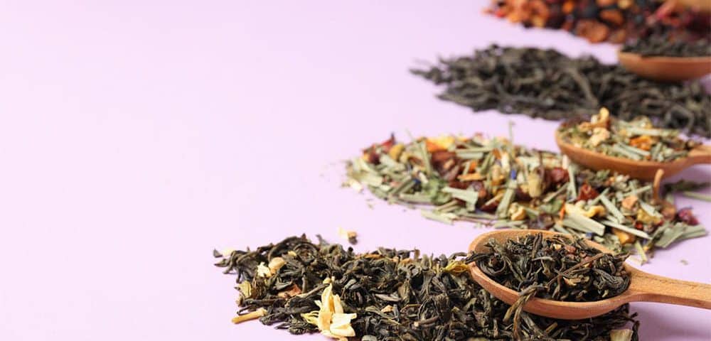 انواع چای، برگ های انواع چای از نمای نزدیک