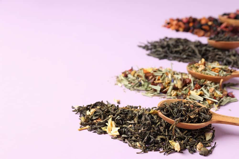 انواع چای، برگ های انواع چای از نمای نزدیک